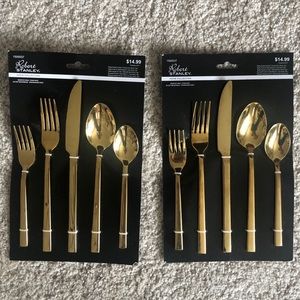 Two sets of gold flatware — brand new